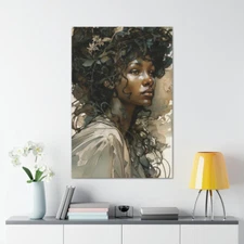 Bold Black Woman: AI Art Canvas Gallery Wraps 24