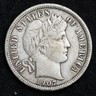 1907-D Barber Silver Dime AU RARE OLD COIN B407 QO Denver Barber