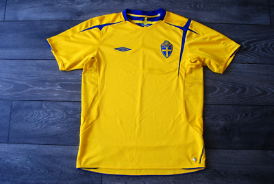 SIZE L SWEDEN NATIONAL TEAM HOME FOOTBALL SHIRT 2005-2006/08