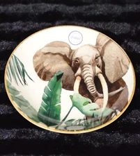 Elephant Safari Animal Print Stoneware Pasta Bowl Portugal 9.5" Home Essentials