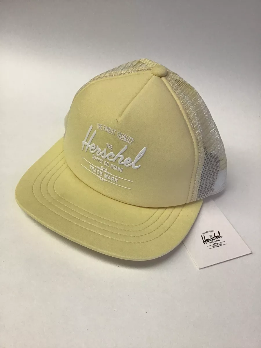 Herschel Supply Co. Whaler Youth Yellow Mesh Snapback Cap Flat