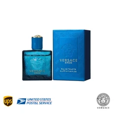 Versace Eros By Versace 0.17oz./5ml Edt Mini Splash For Men New In Box