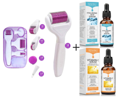 Skincare Set 6 in 1 Derma Roller Set + Vitamin C Serum +