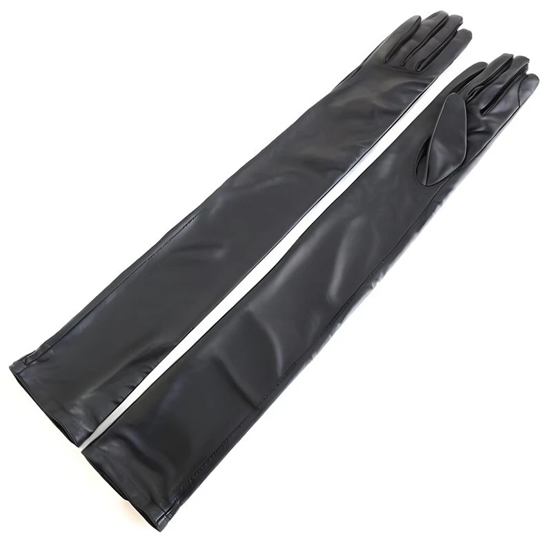 Ladies black real leather long opera gloves,30cm40cm50cm60cm70cm75cm - Image 2 of 4