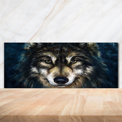 Küchenrückwand Spritzschutz aus Glas 125x50 Deko Tiere Wölfe