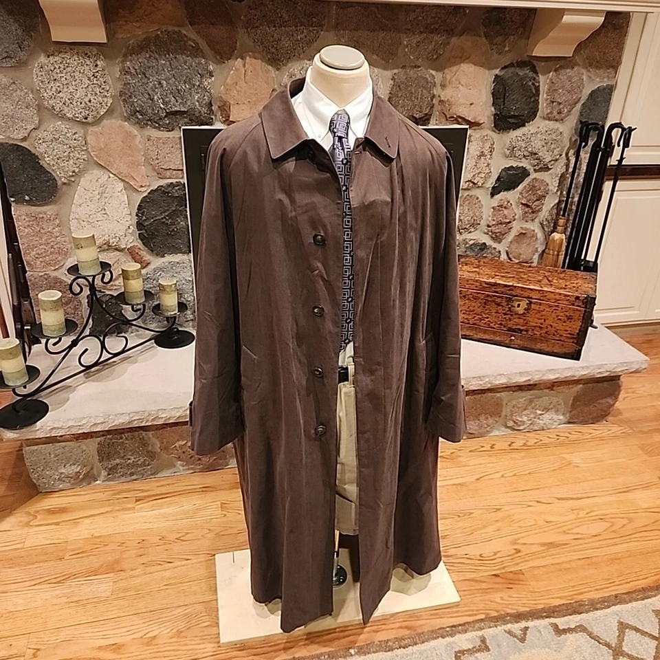 Trench coat para hombre Lauren Ralph Lauren chaqueta de lluvia 46L lana forrada microfibra gamuza Foto 2 de 4