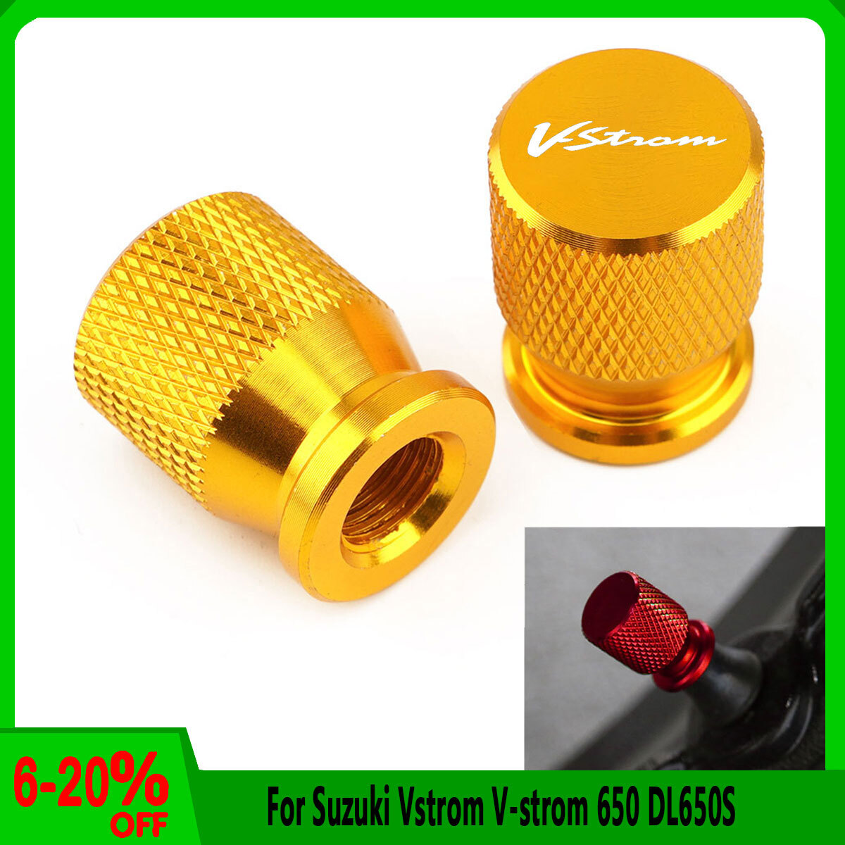 For Suzuki Vstrom V-strom 650 DL650S Wheel Tire Valve Stem Caps Airtight Covers