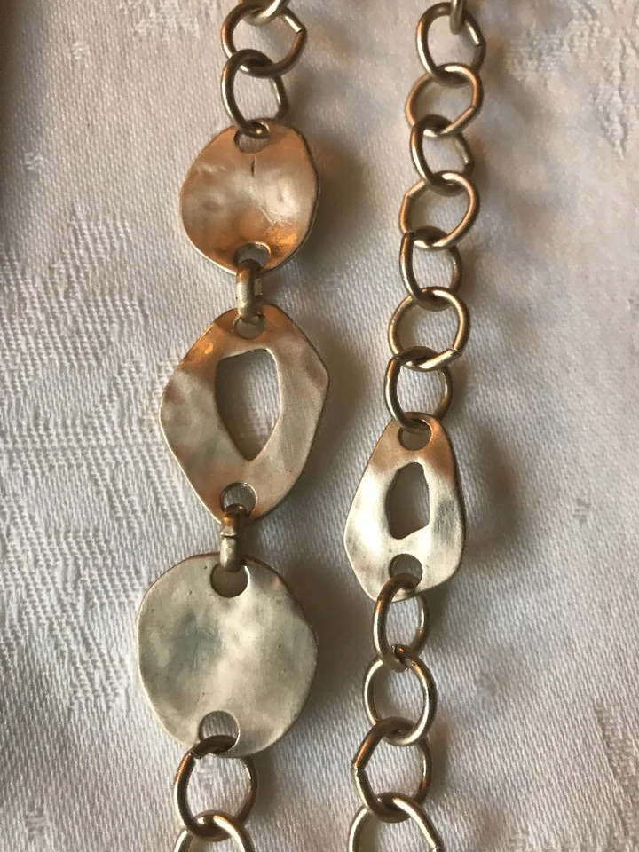 "Collar largo Chico's tono dorado metal círculos adjuntos ajustables 21"""  Foto 4 de 4