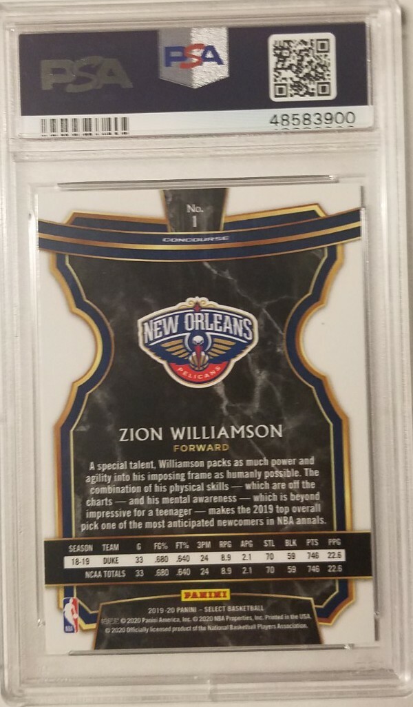 その他 Panini Select Zion Williamson RC PSA 10 2019-20 Panini Select Zion Williamson Concourse Rookie PSA