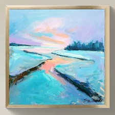 Original Fine Art Painting 12x12 | Signed Canvas | Impressionist Landscape