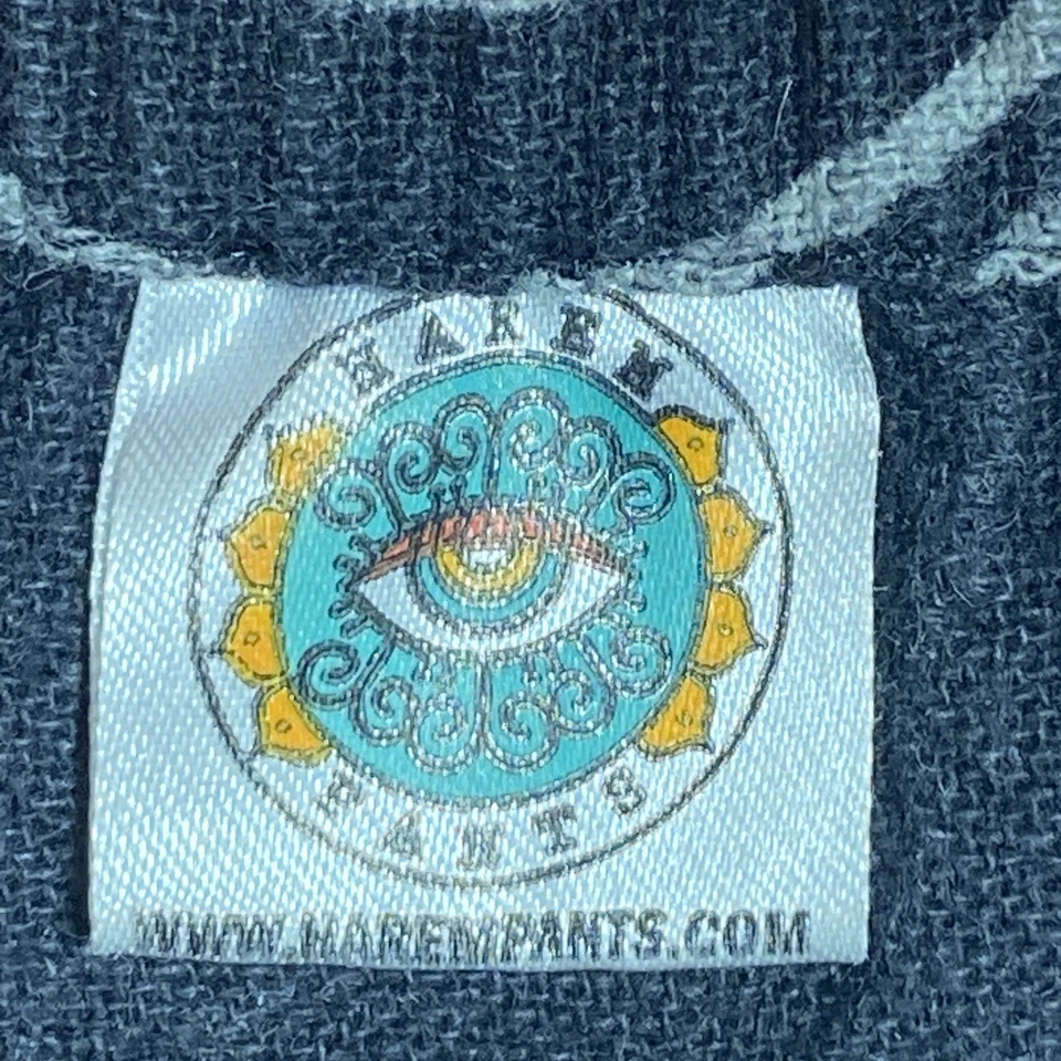 Vintage 70s Harem Pants Womens One Size Black White Swirl - Image 4 of 4