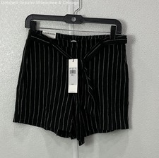 NWT Calvin Klein Women's Black White Striped Shorts Size 4