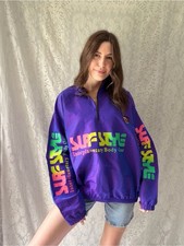 Vintage 90s Surf Style Interplanetary Body Gear Windbreaker Half Zip Jacket USA