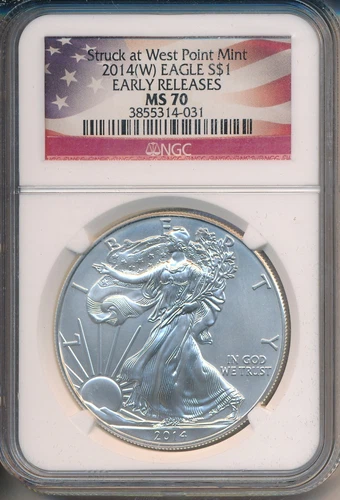 2014(W) $1 AMERICAN SILVER EAGLE ** NGC CERTIFIED MS 70**