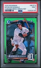 2025 Bowman Chrome Kevin McGonigle Chrome Green Refractor 1st /99 #BCP-79 PSA 9