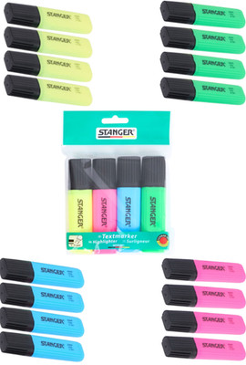 Textmarker STANGER Einzeln oder im 4er Set Highlighter 1-5mm Marker Neon Farben