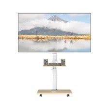 Rolling TV Stand on Wheels w/30 Tilt Mount Adjustable Shelf Cable Management