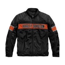 H.Davidson Men's Trenton Mesh Riding Jacket Motorcycle Mesh Fabric Biker Jacket