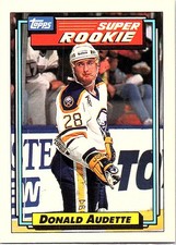 1992-93 Topps #12 Donald Audette Buffalo Sabres Super Rookie
