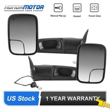Pair Power Heated Tow Mirrors For 1998-2001 Dodge Ram 1500 1998-2002 2500 3500 Pair Power Heated Tow Mirrors For 1998-2001 Dodge Ram 1500 1998-2002 2500 3500