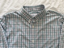 Mizzen Main Leeward Performance Menswear Plaid White/Green L/S Shirt XL Standard