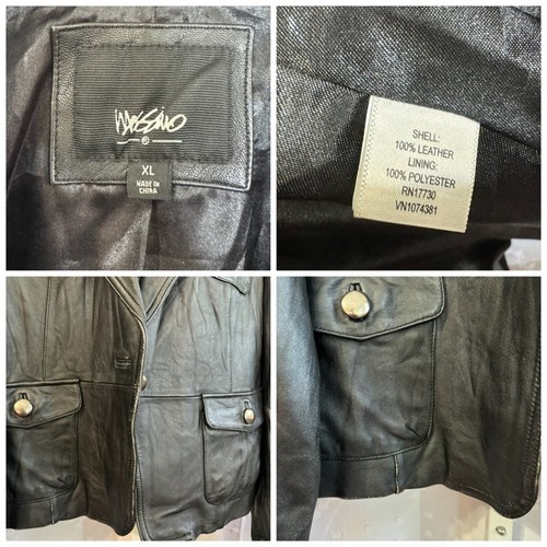282. MOSSIMO | womens VINTAGE black leather jacket size XL - Picture 4 of 11