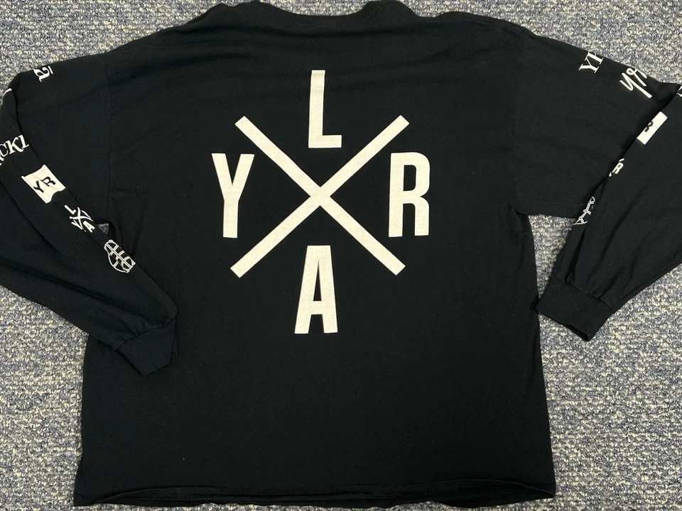 Y&R Young & Reckless Men’s 2XL Black Crew Neck Graphic Logo Long Sleeve T-Shirt - Image 2 of 4