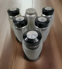 Vintage Century Spun Aluminum KROMEX Spice Jar Set of 6