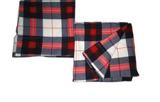 TARGET RED BLUE FLANNEL PLAID PAIR KING PILLOWCASES 20 X 38