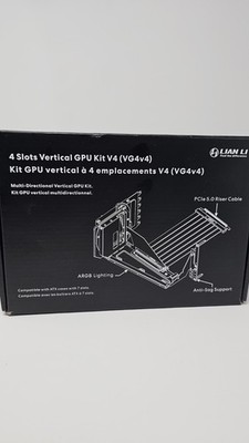 Lian Li VG4v4 BLACK 4-Slot Vertical GPU Kit V4 PCIe 5.0 Riser Cable *READ*