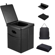 16.5" XL Portable Toilet for Camping, Foldable Travel Toilet for Adults with