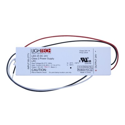 LIGHTECH LED-25 DC 24V PUS LED 25 DC 24V 277V 25W NON-DIMMABLE LED DRIVER