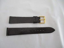 genuine lizard watchstrap watch band strap 18mm black gold usa