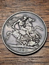 1891 Queen Victoria Silver Crown – Mid Grade – Beautiful Detail – Collectable