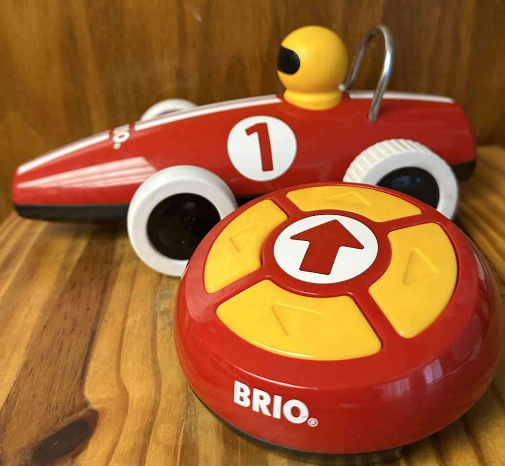 Brio Remote Control Race Car Toy with Red Yellow Design - Battery Operated RC Vehicle  