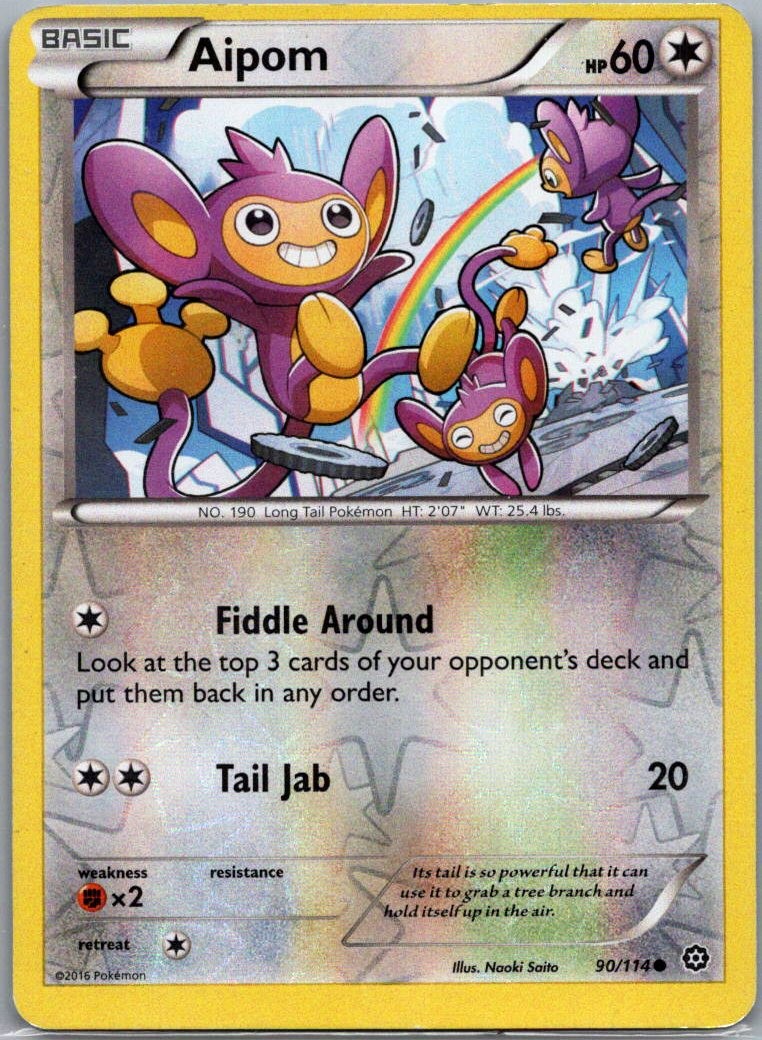 Aipom XY - Steam Siege 90/114 reverse holo Lightly Played