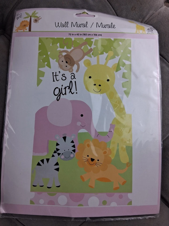 Baby Shower Decorations Girl 48 Plates 100 Napkins 2 Banners Wall Mural - Image 4 of 4
