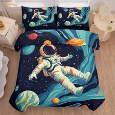 Galaxy Astronaut Twin Comforter Set - 5 Piece Kids Bedding Set