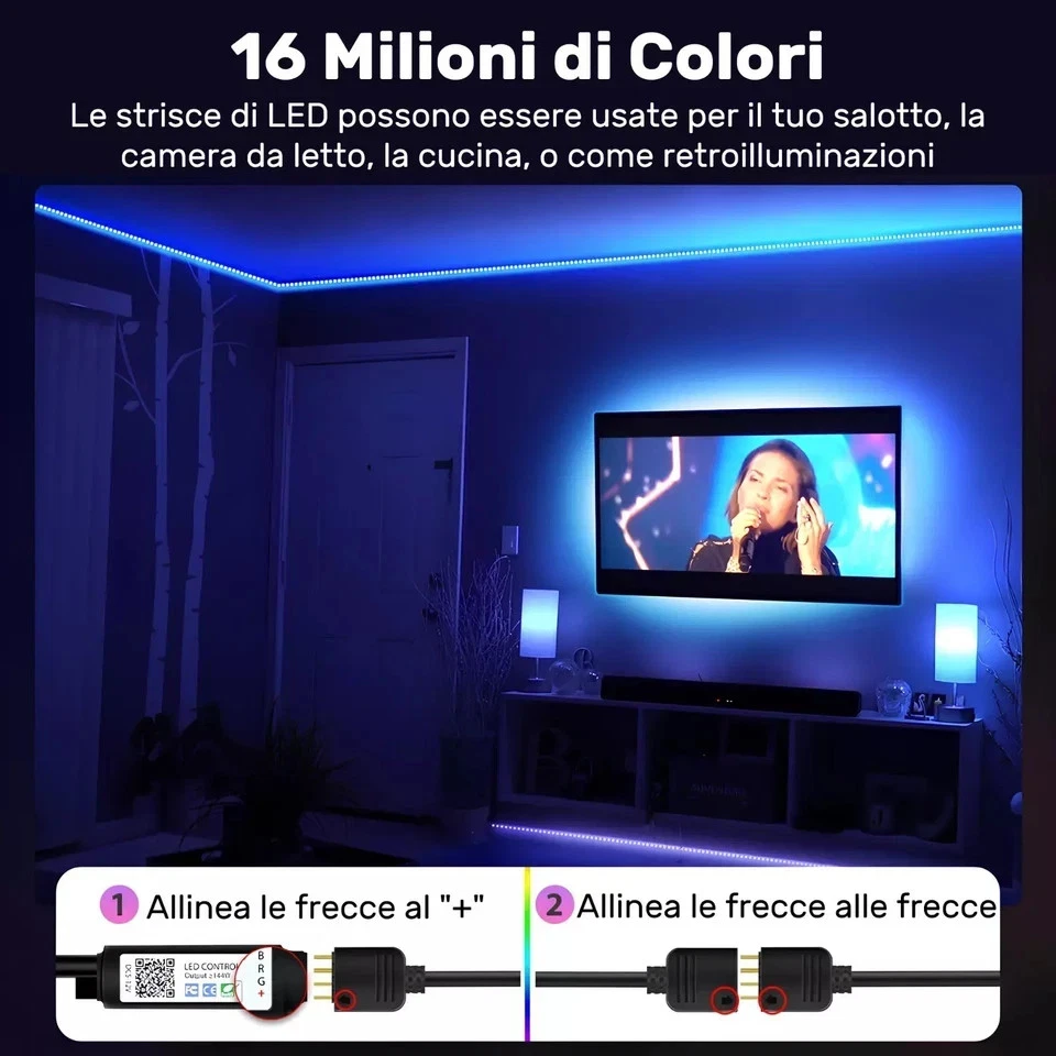 STRISCIA LED SMD 5050 RGB BOBINA 1 - 30 METRI USB 5V E TELECOMANDO STRIP LED - Immagine 4 di 4