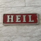 ORIGINAL HEIL GAS OIL TANKER METAL SIGN TRUCK VINTAGE ANTIQUE GERMAN RARE OLD