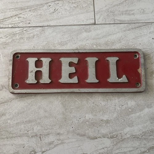 ORIGINAL HEIL GAS OIL TANKER METAL SIGN TRUCK VINTAGE ANTIQUE GERMAN RARE OLD