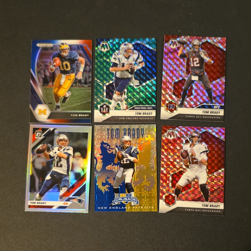 Tom Brady Prizm/Mosaic Prizm 6-Card Lot