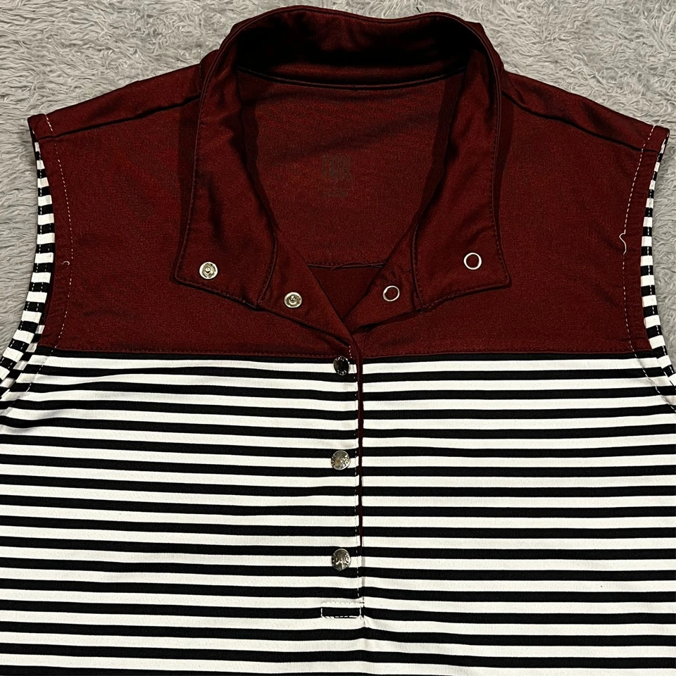 Polo Tail Texas A&M 1/4 Pullover a Presión Para Mujer S Rayas Cuello Simulado Sin Mangas Foto 2 de 4