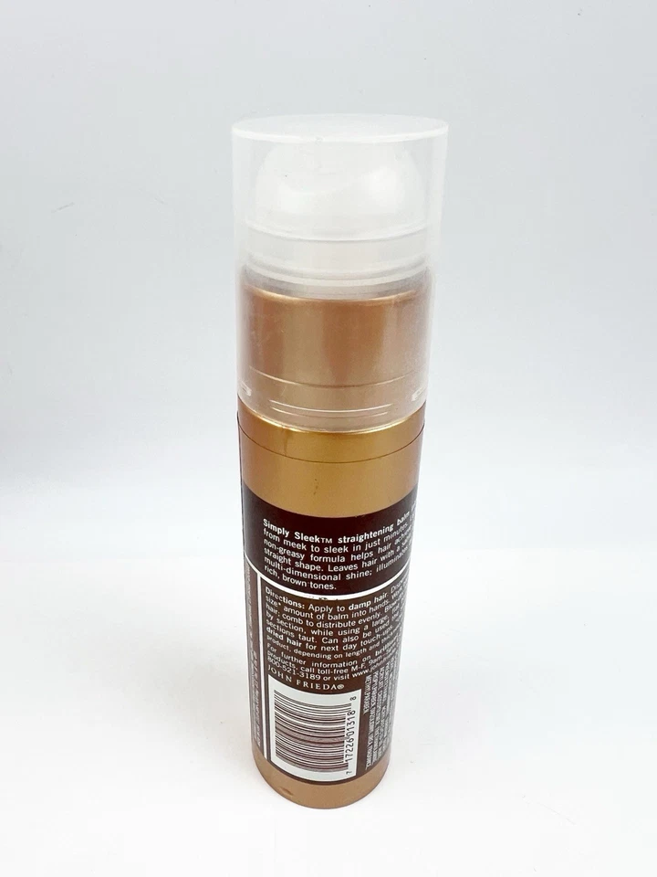 John Frieda Brilliant Brunette Simply Sleek Straightening Balm 3.8 oz New - Image 3 of 4