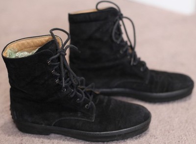Tod's Gommino Ankle Boots in Black Suede 38.5 Women's 8.5 Italy