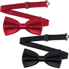2 Pcs Bow Ties for Men,Adjustable Tie,Classic Business Bow Tie Wedding Formal