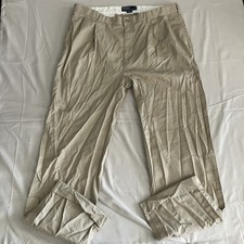 VTG Polo Ralph Lauren Hammond Pant Mens 38x32 Tan Khaki Beige Cuff Pants