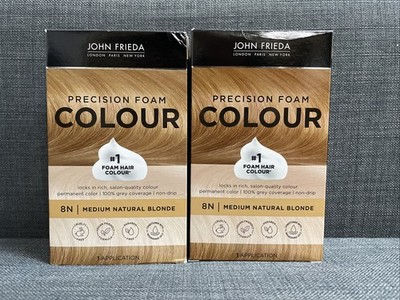 John Frieda Precision Foam Hair Color 8N Medium Natural Blonde NEW