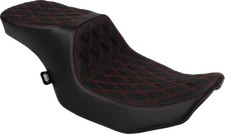 DRAG SPECIALTIES SEATS Predator Fits 2-Up Vinyl Seat With Double Diamond Red