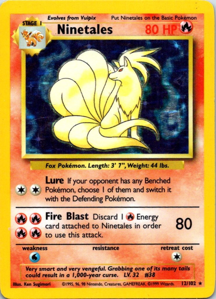 Ninetales Holo Rare Base Set 012/102 MP